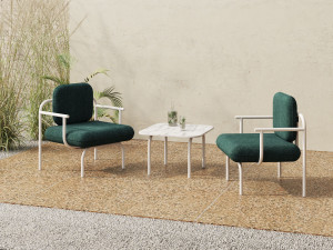 Тканевое садовое кресло с подлокотниками