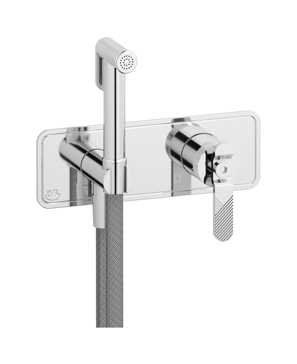 Внешние части гигенического душа со смесителем. WE ARE IB b2706cc Chrome Bold