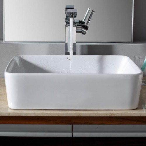 KCV121-KEF14300CH Накладная раковина на столешницу  прямоугольная Krausru  - Вид №4