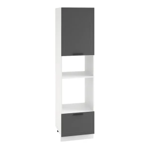 91890315 Колонна для духового шкафа и СВЧ Горный ледник 60x233.60x57.40 см фасад темно-серый МДФ каркас белый ЛДСП Kameol STLM-1354235