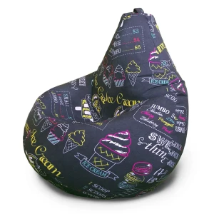 91591655 Кресло-мешок Bean joy Айскрим XXXL 95x130x95 см цвет темно-синий STLM-1323548
