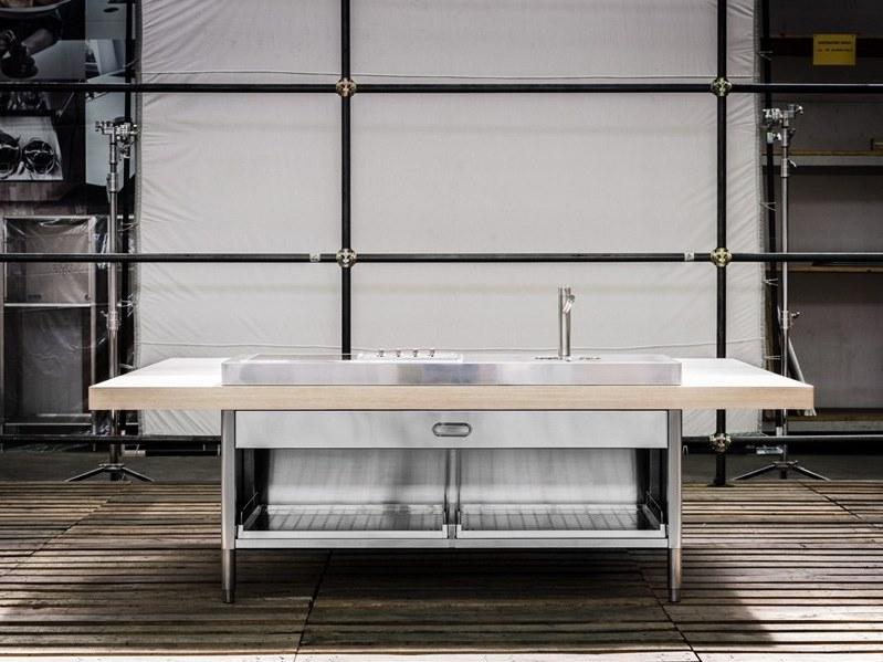 ALPES-INOX Снек-остров из нержавеющей стали и дерева Liberi in cucina sun-id-1416691 - Вид №5