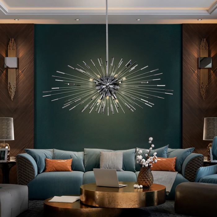 084424 Подвесной светильник 9L хром Schuller Evasion