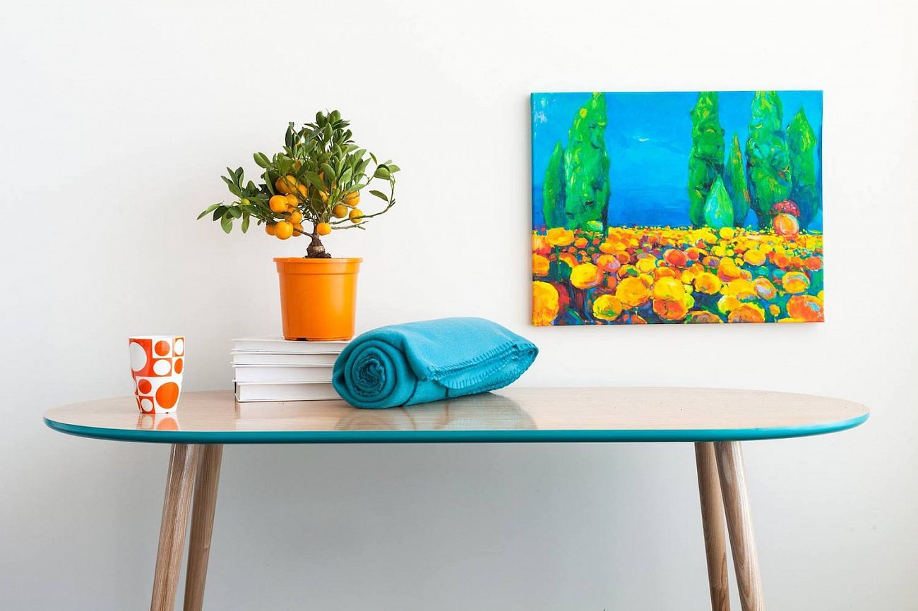 Кофейный столик с черными ножками бирюзовый Soap WOODI  00-3966122 Голубой  - Вид №3