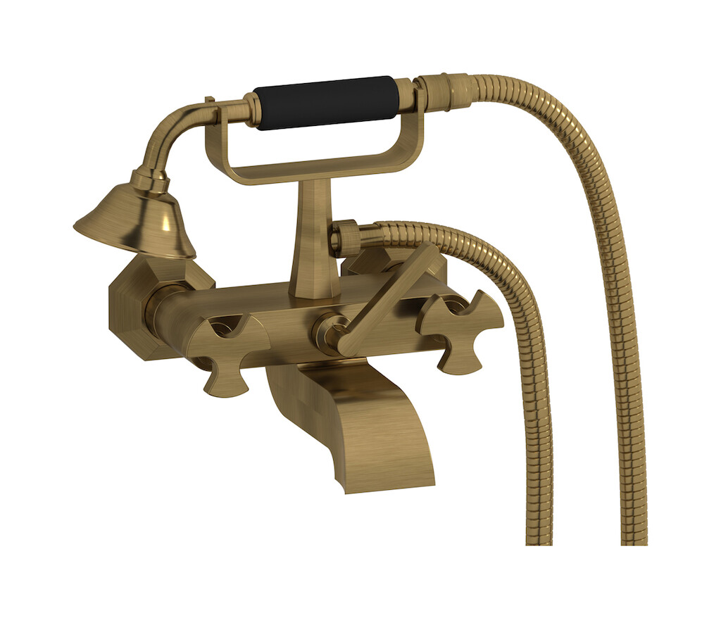 Настенный смеситель для ванной в комплекте с душевым гарнитуром WE ARE IB bt250mb Modern Bronze Belmondo 