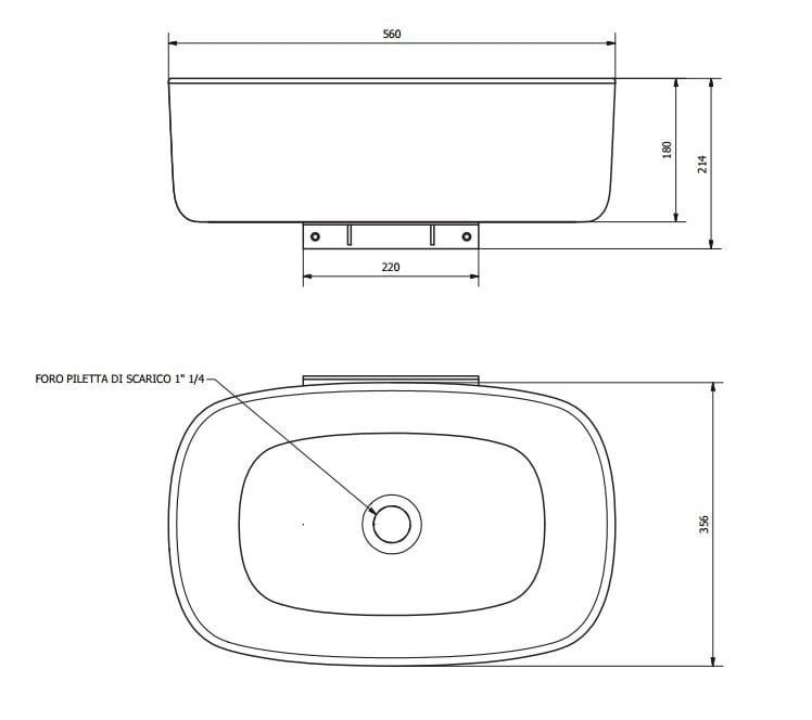 Овальный подвесной умывальник из полиуретана EVER Life Design ARCH-00001874 - Вид №1