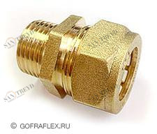 Муфта труба-наружная резьба (папа) 15мм *1/2 дюйма Flexible hose Россия BC15