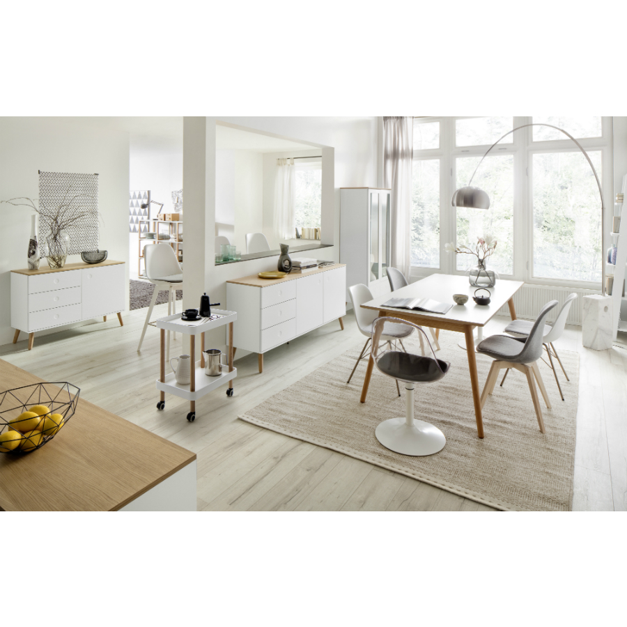 Витрина Tenzo Dot, 175х79х43 см, дуб, белая 1670454 - Вид №1