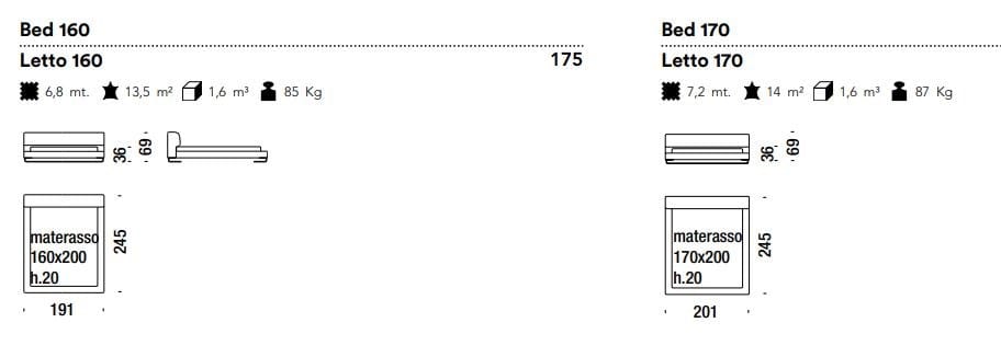 Двуспальная мягкая кровать из ткани MOROSO Lowland ARCH-00037890 - Вид №7