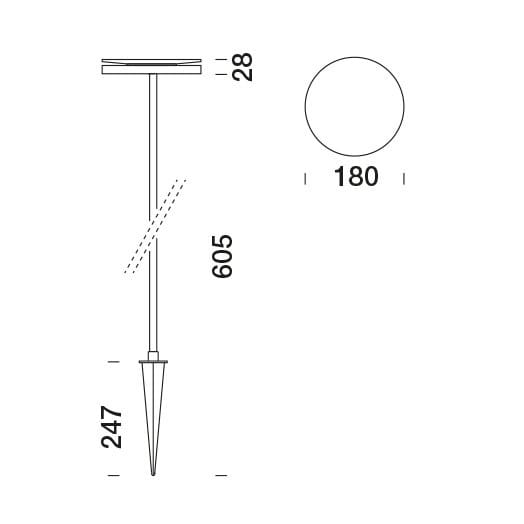 Алюминиевый светодиодный напольный торшер Platek гвоздь ARCH-00105115 - Вид №14
