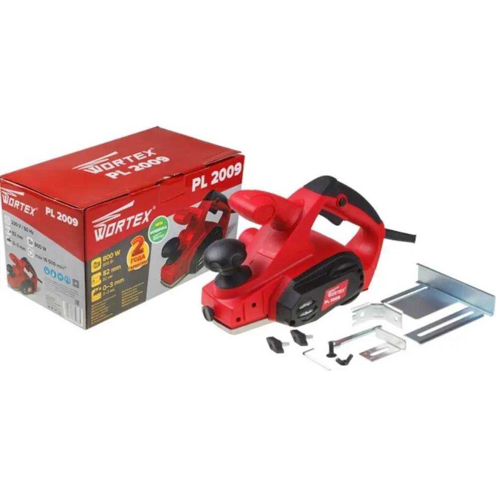 91574674 Рубанок сетевой Wortex PL 2009, 800 Вт, 82 мм STLM-0845395