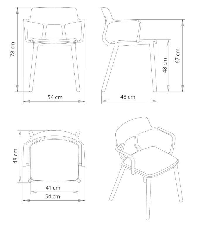 Деревянный стул с мягким сиденьем Et al Snap ARCH-00122701 - Вид №1