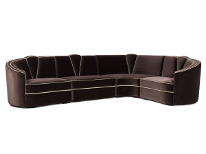 4-местный бархатный модульный диван
