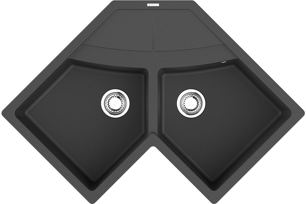 Угловая мойка из камня "Черная" OMOIKIRI 4993864