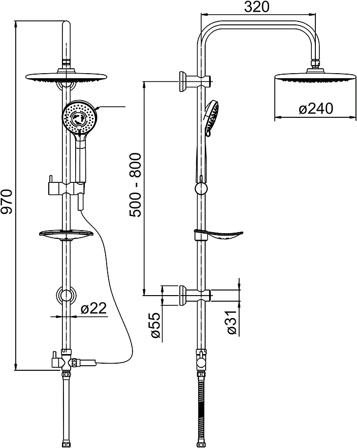 Paini RS 50CR191RSP3 душевая система  - Вид №2
