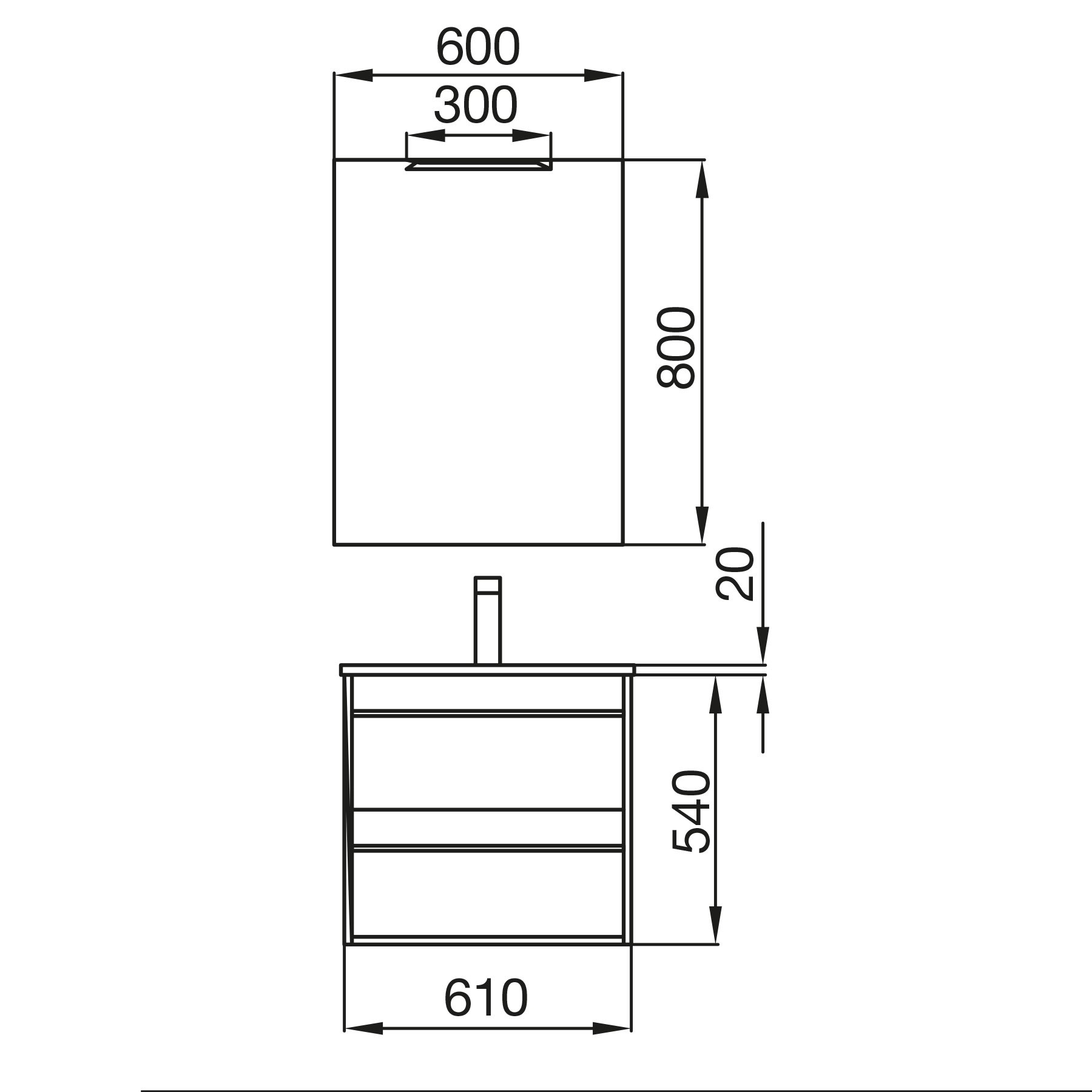 84938 SALGAR Комплект мебели для ванной ATTILA 600 OSTIPPO OAK + Раковина + Зеркало + Свет Робл Остиппо - Вид №3