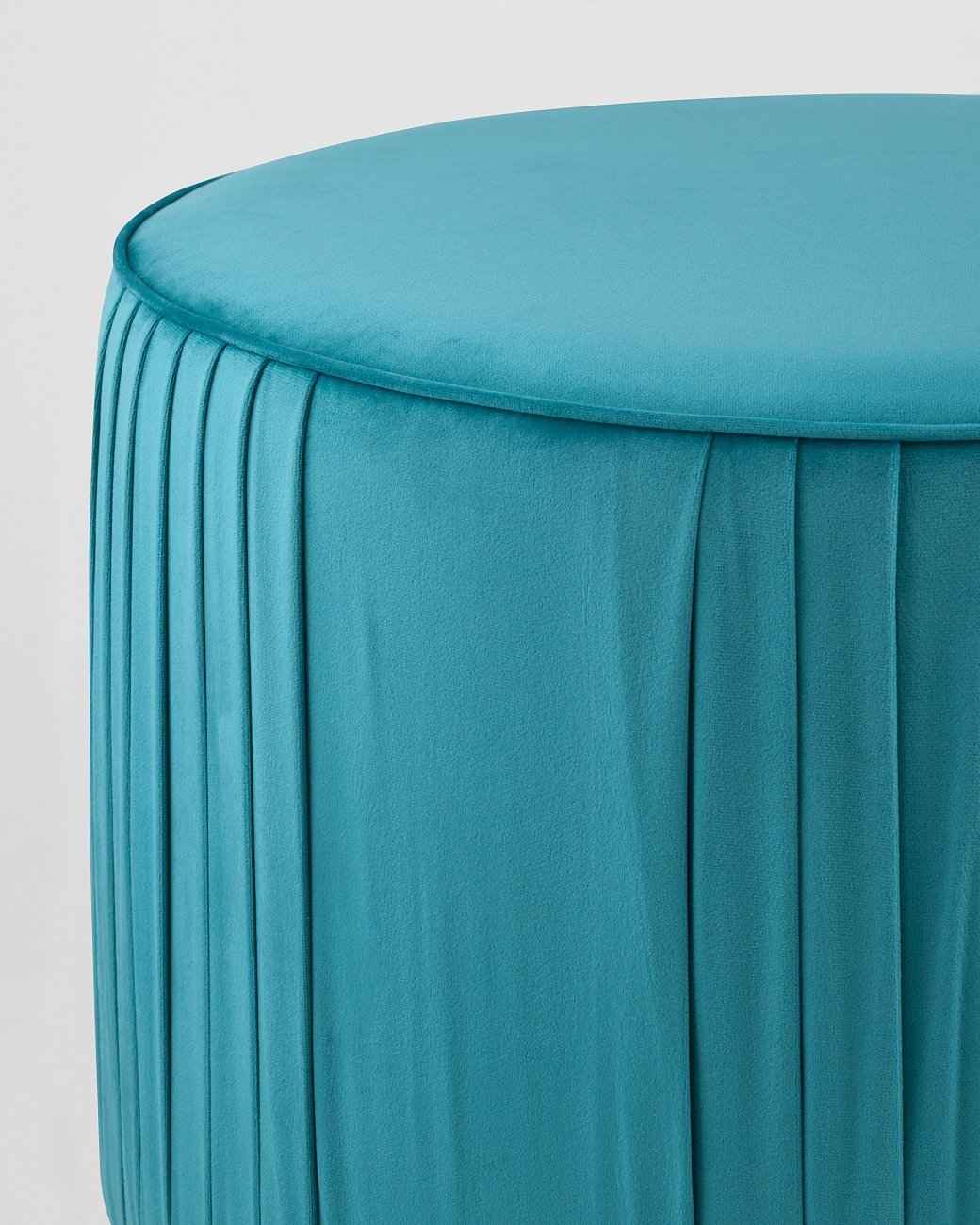 Пуфик круглый бирюзовый велюровый большой "Мира" STOOL GROUP  00-3958863 Голубой  - Вид №2