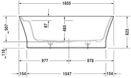 Duravit Отдельностоящая овальная ванна из дюрасолида Cape cod 700330 - Вид №6