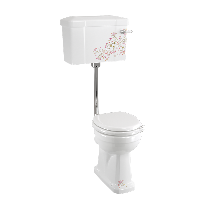 Burlington Bespoke Стандартный низкоуровневый унитаз Bespoke Oriental Blossom Standard с бачком на 520 рычагов P2 BLOSS T31 CHR C1 BLOSS 