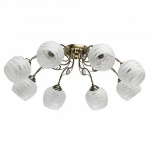 Люстра белая потолочная 8 ламп De Markt City "Грация" 677013108 DE MARKT ГРАЦИЯ 00-3833598 Белый;коричневый