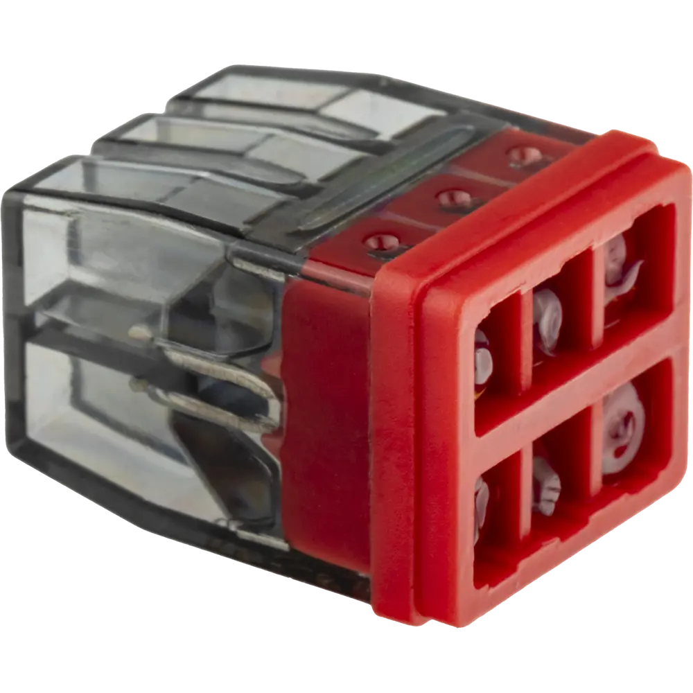 84509782 Клеммы монтажные самозажимные с пастой Duwi СМК 772-206 6-проводные 2,5мм² прозрачные 5шт 26732 4 STLM-1118925  - Вид №1