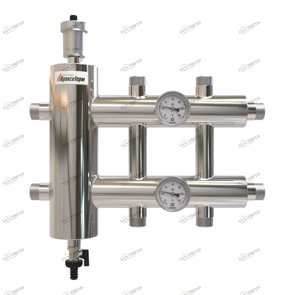 Купить Распределительный коллектор с гидрострелкой 60 кВт, 3 контура Прокситерм GSK253