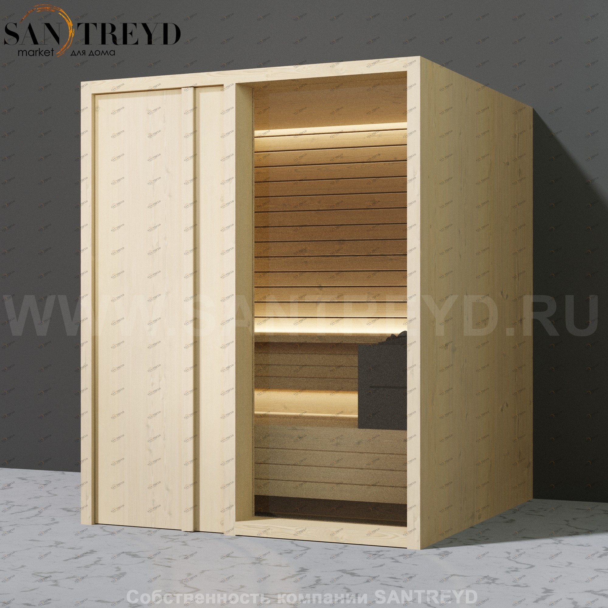 Effegibi YOKU.D60 SA.70200016 Сауна с левой дверью. Мощность: 6 кВт макс. Размеры: длина 174 см, ширина 170 см. Отделка: осина термообработанная SA70200016