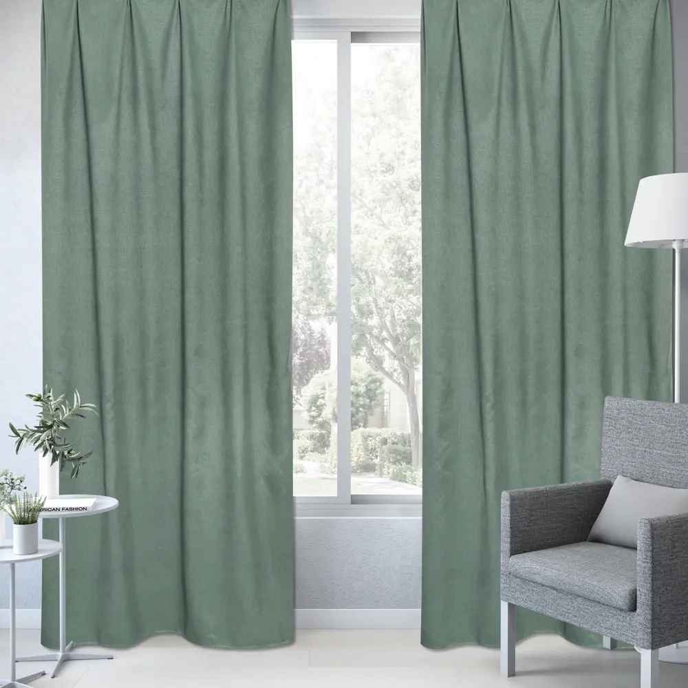 Штора на ленте Inspire Luonto 160x280 см цвет зеленый STLM-2060289 - Вид №5