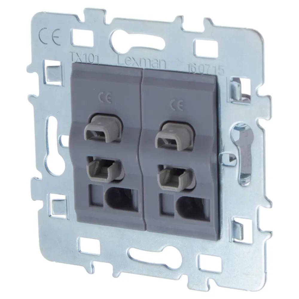 Переключатель встраиваемый Lexman Cosy 2 клавиши, цвет серый STLM-2055503 - Вид №1