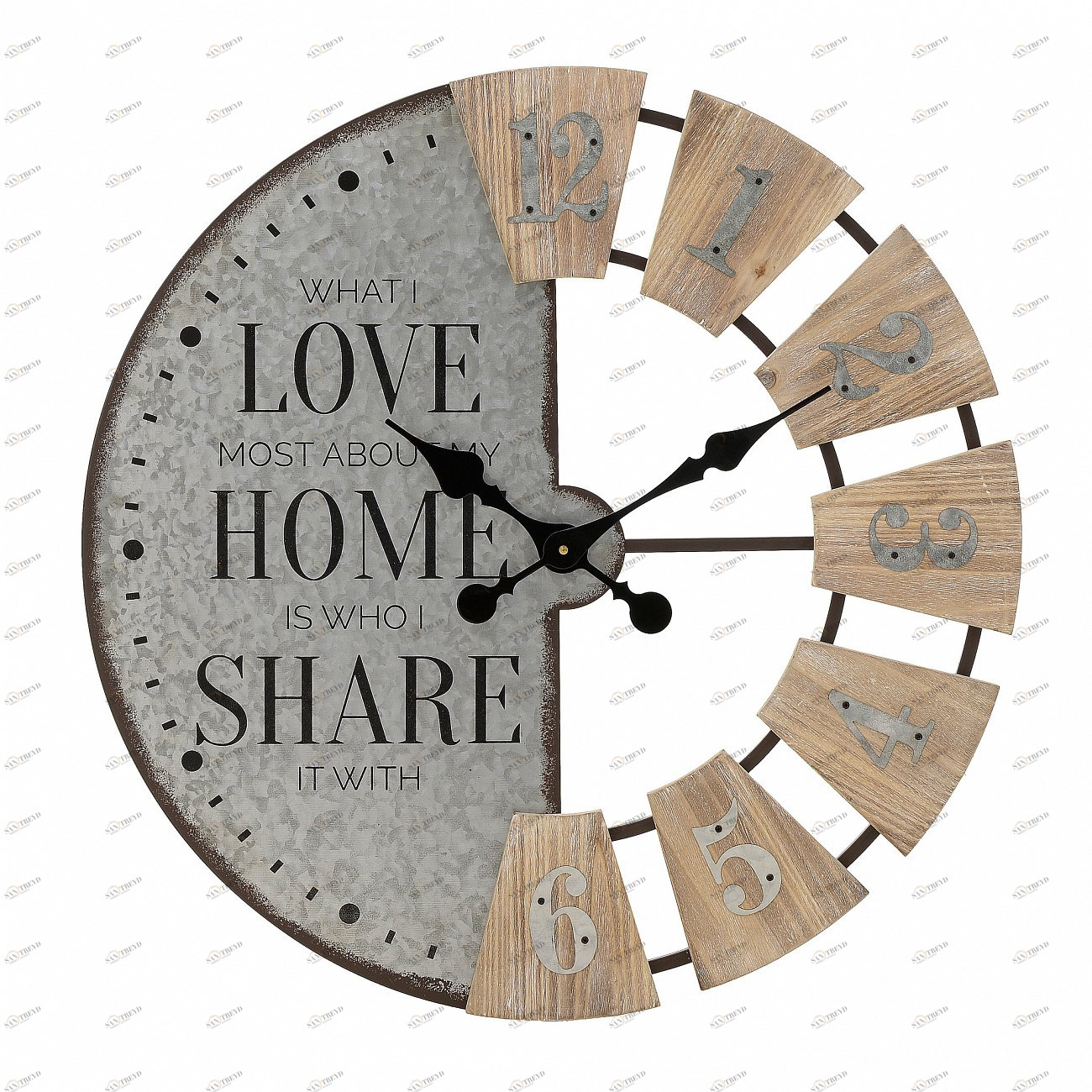 Часы настенные серые с коричневым TO4ROOMS  00-3894318 Коричневый;серый 