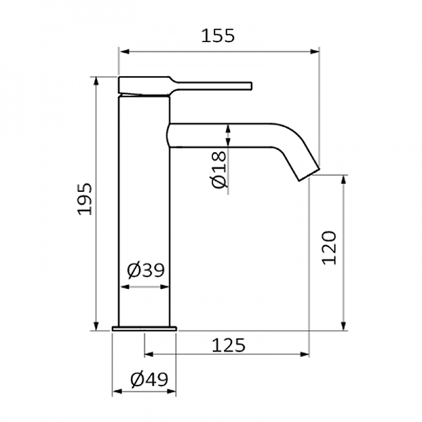 47540472 PREMIUM Черный XL Мужской Умывальник Смеситель Черный GRB MIXERS Time - Вид №1