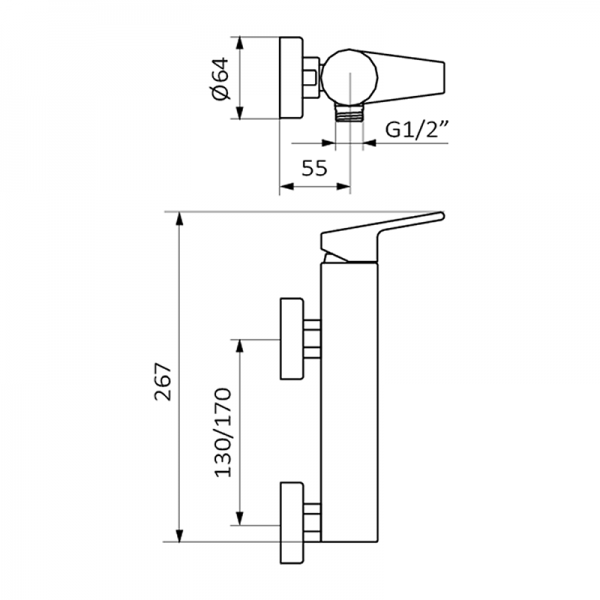 Смеситель для душа WINNER GRB MIXERS 44326440  - Вид №1