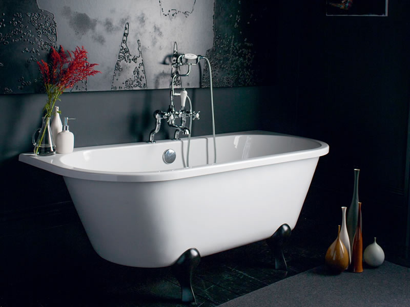 Burlington Традиционная ванна на ножках Avantgarde 1700 с приставной стенкой с ножками Luxury Classic из хрома L3C T12D  - Вид №8