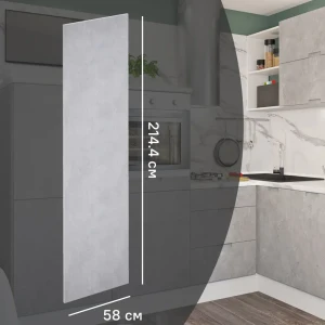 Фальшпанель для кухонного шкафа Берлин 58x214.4 см Delinia ID МДФ цвет серый 82011388 STLM-2183391