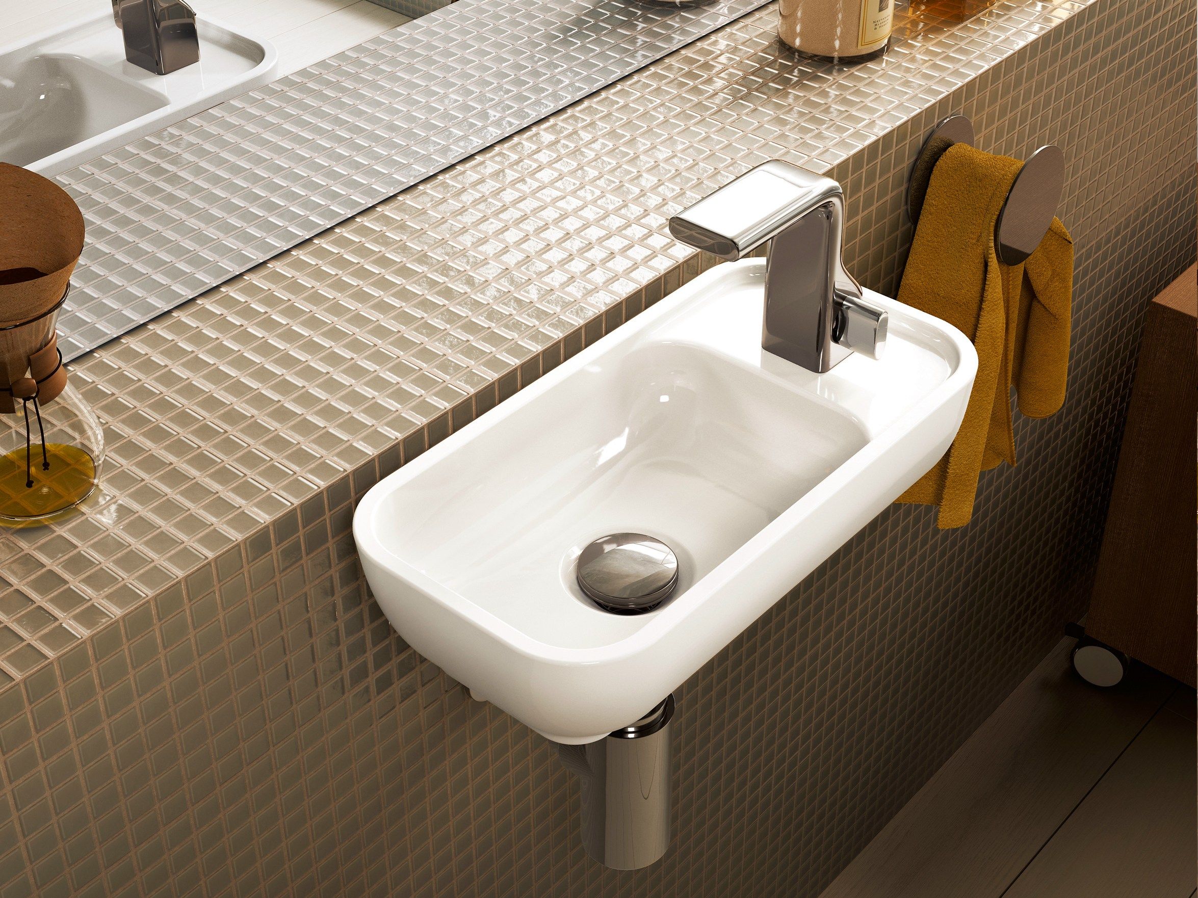 Керамическая подвесная прямоугольная ручная мойка Ceramica Flaminia Pass ARCH-00110586