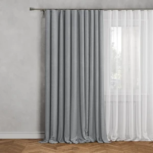 Штора на ленте Renata 140x280 см цвет серый