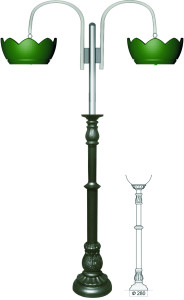 LAP1.01-VO.CH ЛАРГО подвесная, чугунное основание и стальная цветочница вертикального озеленения LAB.Space