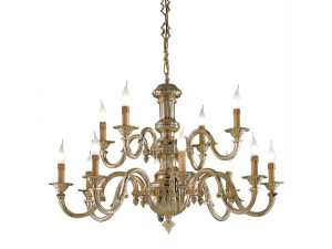 Люстра из полированной латуни