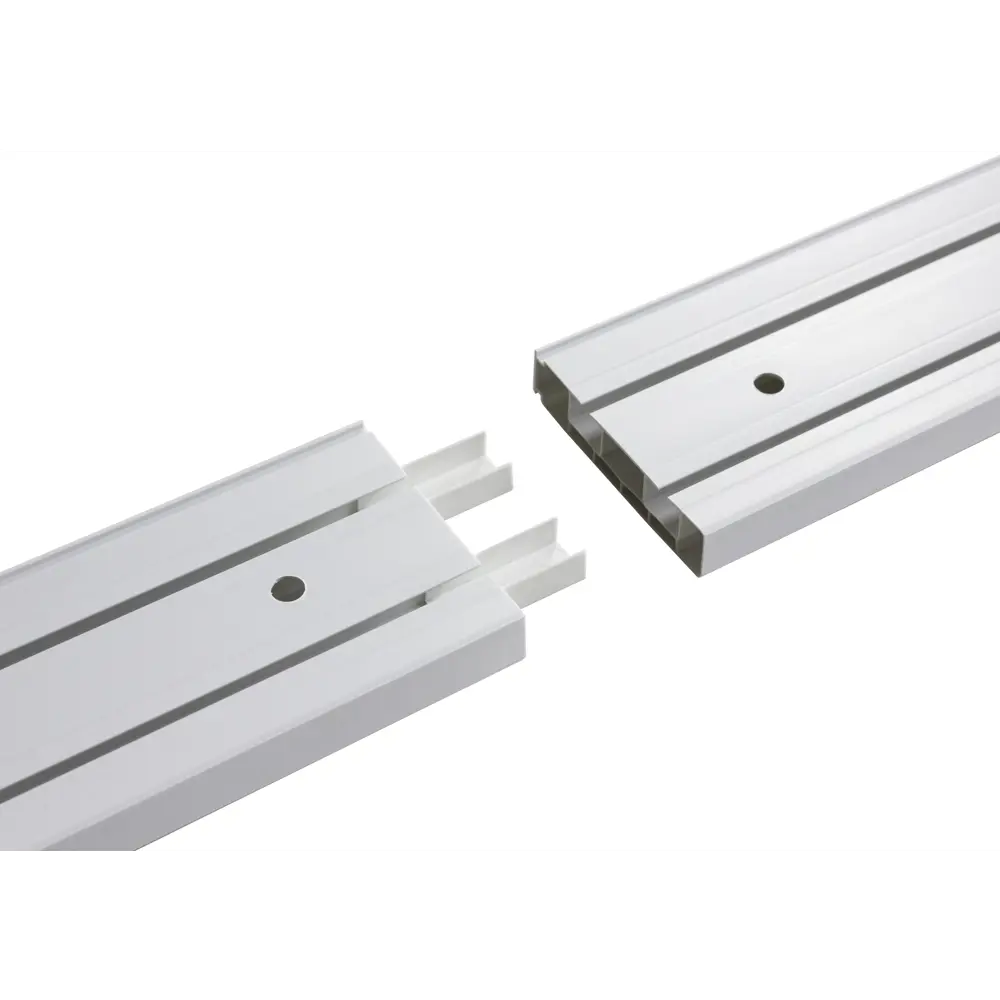 Шинный карниз в наборе двухрядный Kreaforta 480 см пластик цвет белый STLM-2172224 - Вид №1