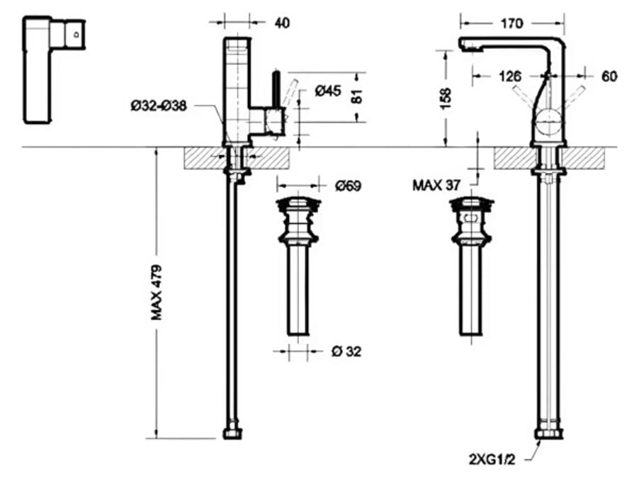 Смеситель для раковины Fontana Showers синий Синий ARCH-00055450 - Вид №4