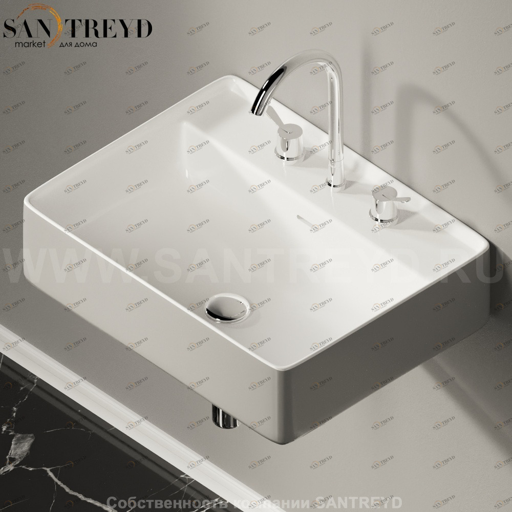 ACER0705P3RZL Подвесная раковина настенная прямоугольная Agape  серая 