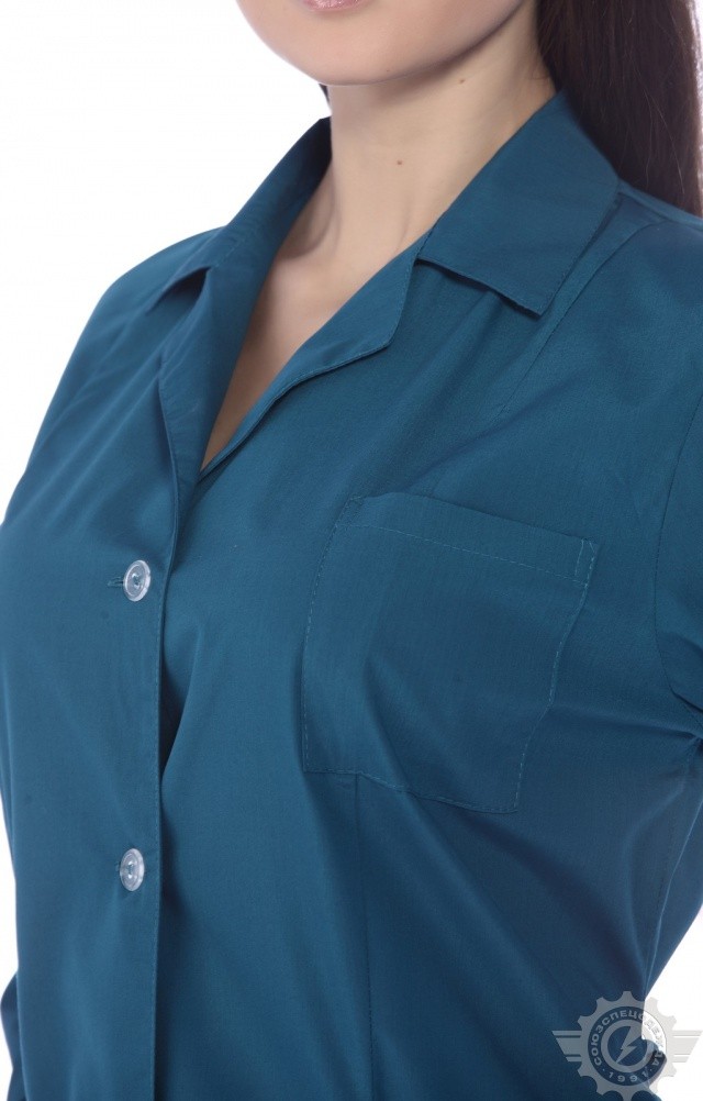 63268 Халат "Золушка" бирюза  Одежда для обслуживающего персонала  размер 54/170-176 Спецодежда  - Вид №6