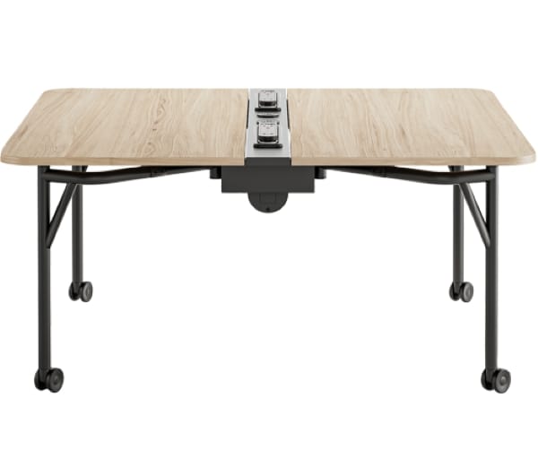 Деревянный складной стол с электрической розеткой на колесах Howe Folding Surfaces ARCH-00109582 - Вид №1