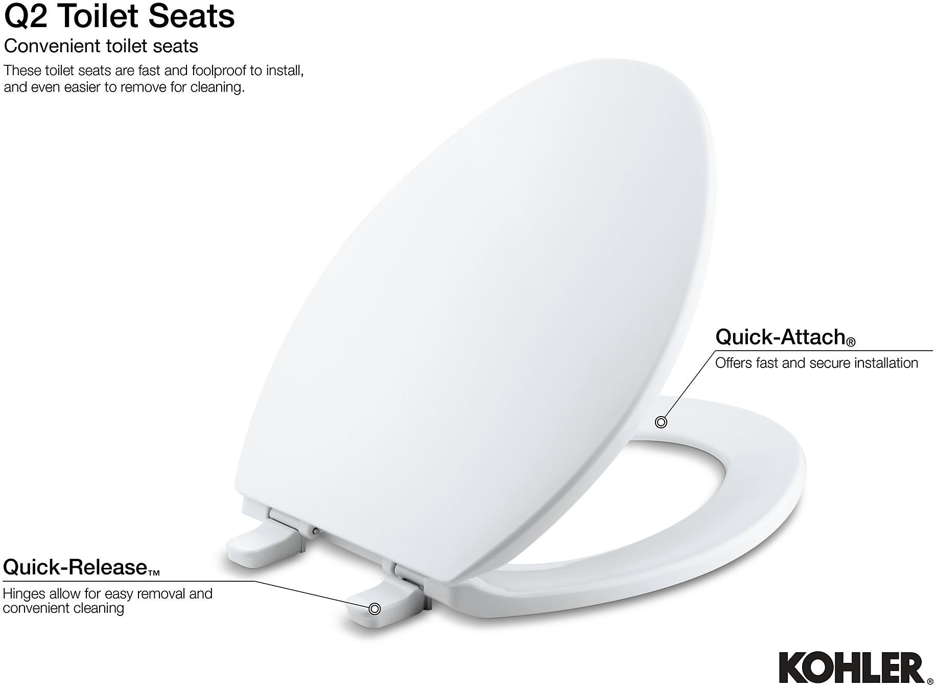 KOHLER Cachet  Quick-Release  Удлиненное сиденье для унитаза K-7315-NY  - Вид №3