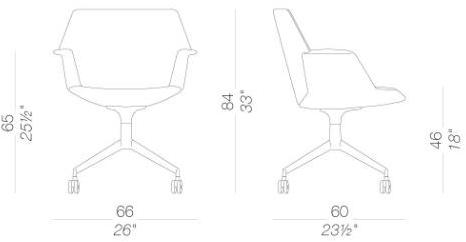 Lapalma Вращающееся офисное кресло из ткани на колесиках Uno S232 - Вид №9