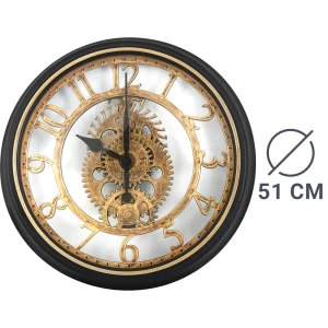 Часы настенные Dream River Шестеренки круглые пластик цвет черный ø50,8  см