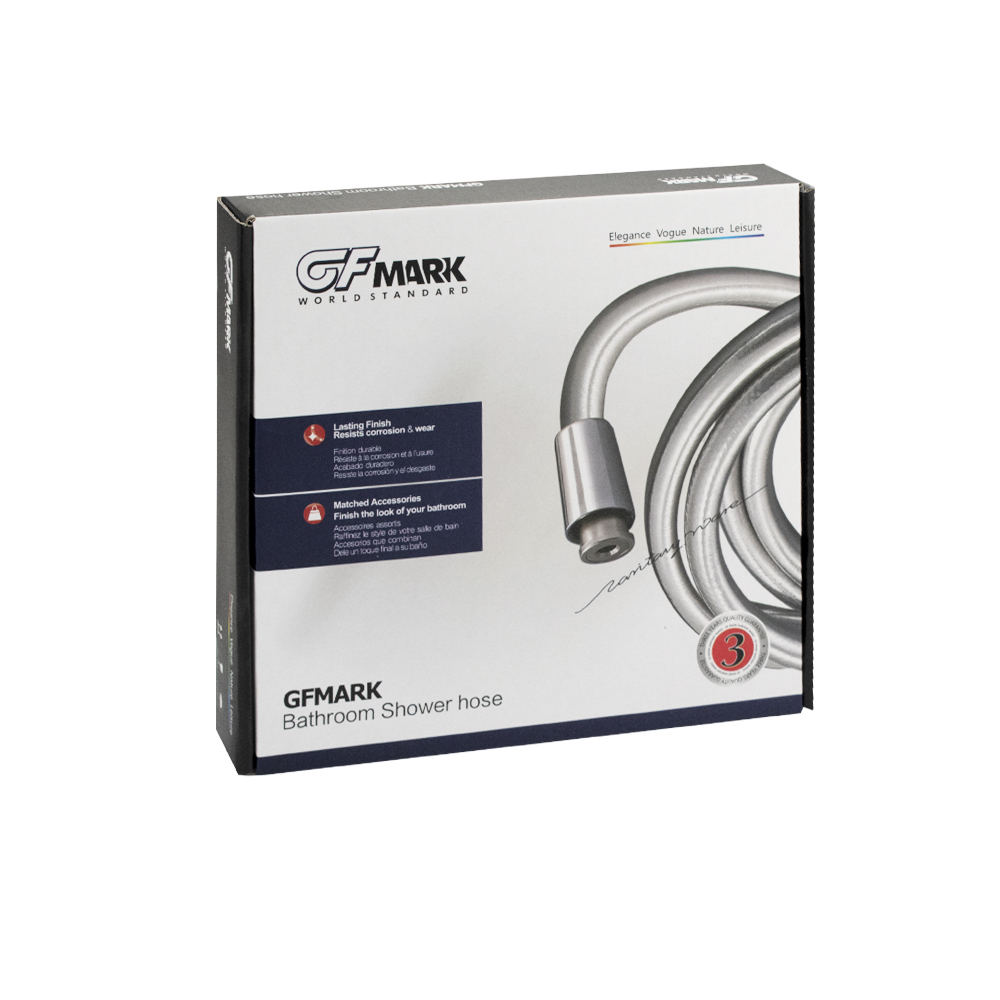 GFmark - Шланг душевой хромированный, ПРЕМИУМ, в пластиковой оболочке 1/2 " 1,5 м., код: 3792  - Вид №1