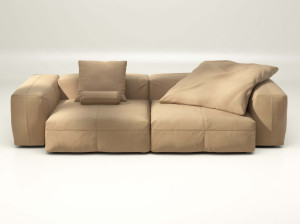 Кожаный модульный диван