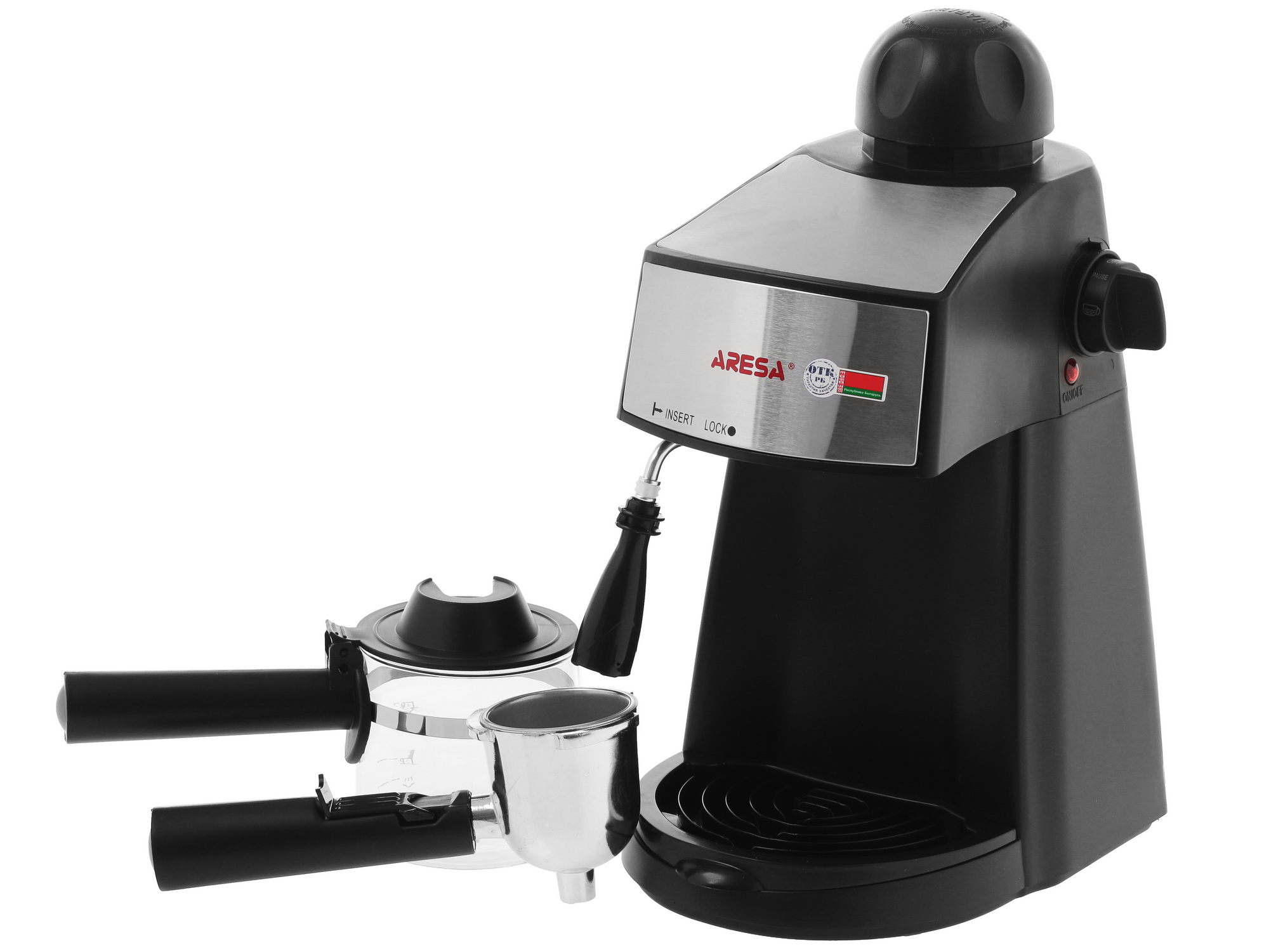 1085143 Кофеварка рожковая Aresa AR-1601 черный STDN-0093429 - Вид №3