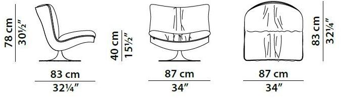 BAXTER Поворотное кожаное кресло Marilyn sun-id-1382419 - Вид №5